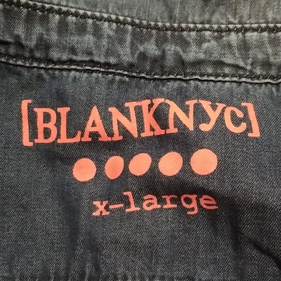 Denim, metal button down shirt by BLANK NYC - Picture 4 of 7